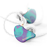 BASN MMCX in Ear Monitor Triple Driver Noise Isolating Headphones Purple Aurora